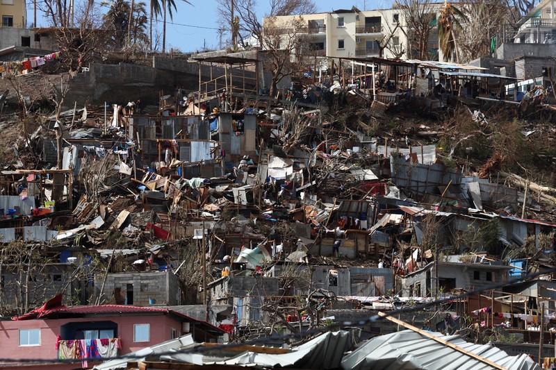 STORM-CHIDO/ A drone view shows the damage in the aftermath of Cyclone Chido, in Kaweni, Mayotte, France, December 18, 2024. REUTERS/Yves Herman