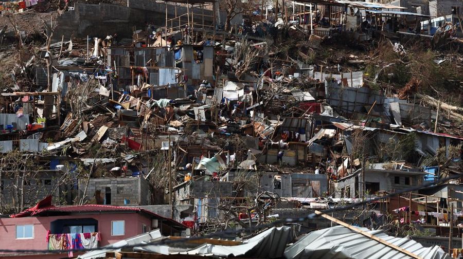 A drone view shows the damage in the aftermath of Cyclone Chido, in Kaweni, Mayotte, France, December 18, 2024. REUTERS/Yves Herman