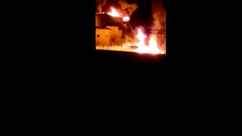 Smoke and flames rise from the premises of the Hezyaz Central generating station in Sanaa Governorate, Yemen in this screengrab obtained from social media video released December 19, 2024. Social Media/via REUTERS  THIS IMAGE HAS BEEN SUPPLIED BY A THIRD PARTY. NO RESALES. NO ARCHIVES.