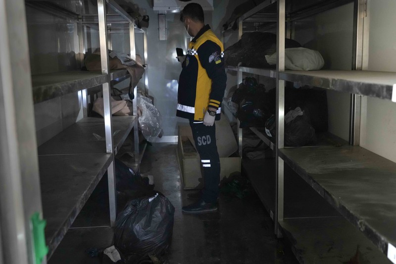 Syria A Syrian civil defense team, known as the White Helmets, inspects a morgue, previously used by pro-government Iranian units, located near the Set Zainab shrine, south of Damascus, Syria, on Wednesday, Dec. 18, 2024 (AP Photo/Hussein Malla)