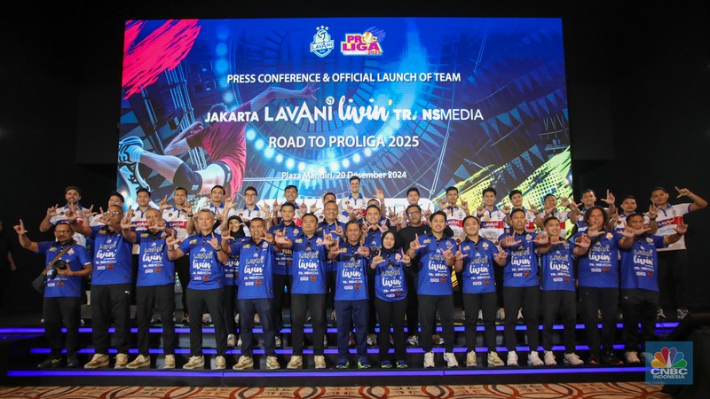 Press Conference & Official Launch of team Jakarta LavAni Livin’ Transmedia di Plaza Mandiri, Jakarta, Jumat (20/12/2024). (CNBC Indonesia/Faisal Rahman) Press Conference & Official Launch of team Jakarta LavAni Livin’ Transmedia di Plaza Mandiri, Jakarta, Jumat (20/12/2024). (CNBC Indonesia/Faisal Rahman)