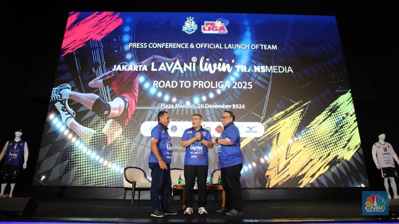 Press Conference & Official Launch of team Jakarta LavAni Livin’ Transmedia di Plaza Mandiri, Jakarta, Jumat (20/12/2024).  (CNBC Indonesia/Faisal Rahman)