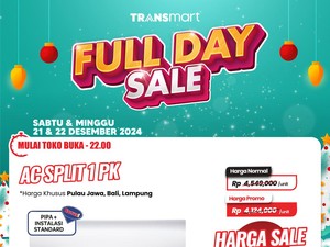 AC Split 1 PK Cuma Rp 3 Jutaan di Transmart Full Day Sale