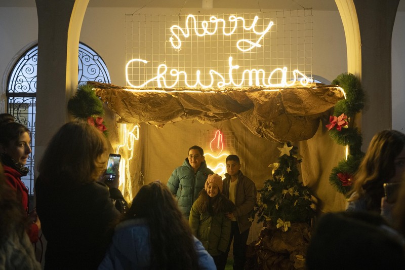 Israel Palestinians Christmas Nuns walk along the Church of the Nativity, traditionally believed to be the birthplace of Jesus, on Christmas Eve, in the West Bank city of Bethlehem, Tuesday, Dec. 24, 2024. (AP Photo/Matias Delacroix)