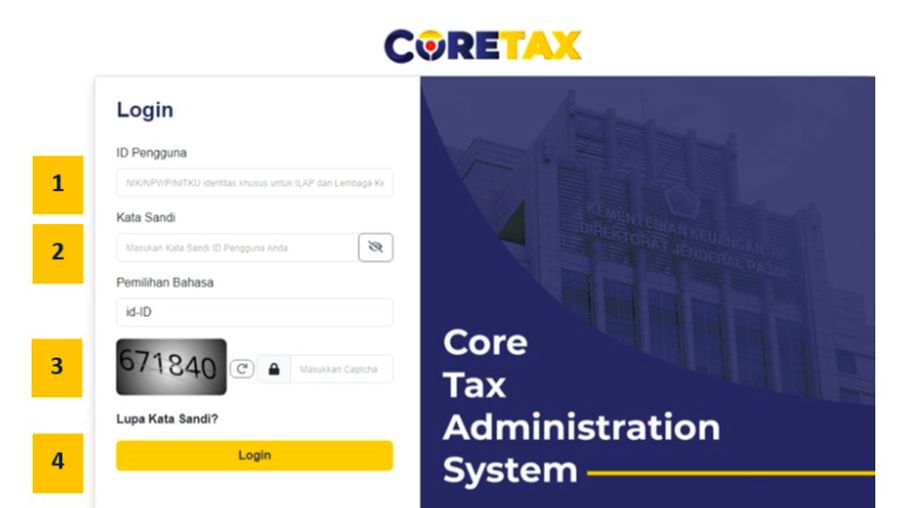 Tampilan laman landas Coretax DJP. (Dok. pajak.go.id)