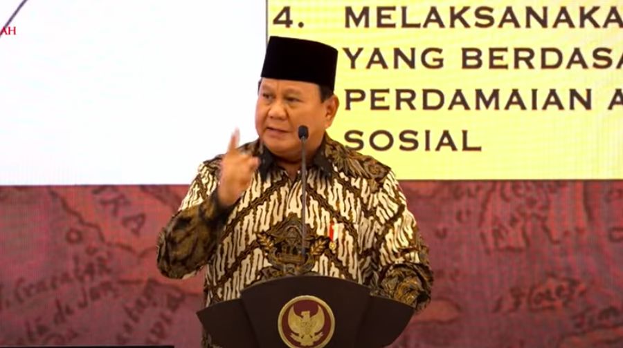 Presiden RI Prabowo Subianto pada Musrenbangnas RPJMN 2025-2029, Jakarta, 30 Desember 2024. (Tangkapan Layar Youtube)