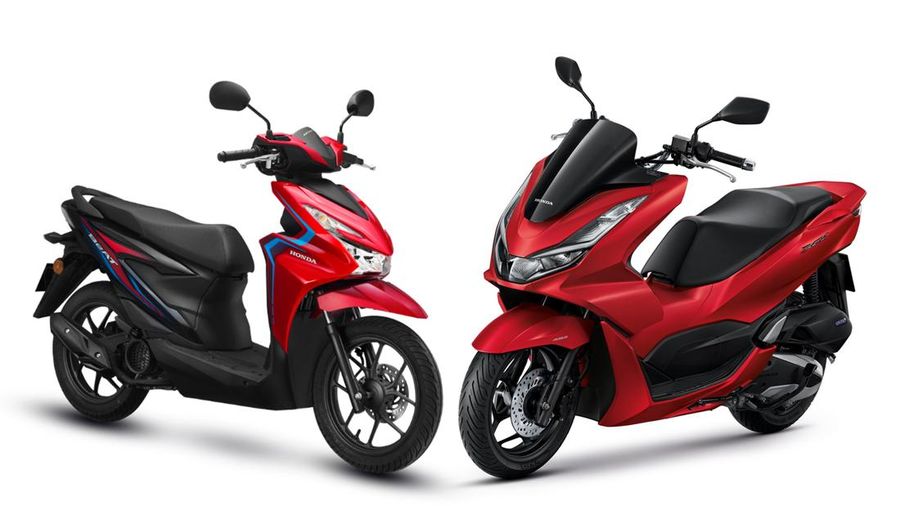 Foto kolase Honda Beat dan Honda PCX 160. (Dok. AHM)
