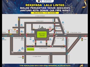 Ada CFN Malam Tahun Baru, Jalan Menuju Alun-alun Demak Ditutup Mulai Sore