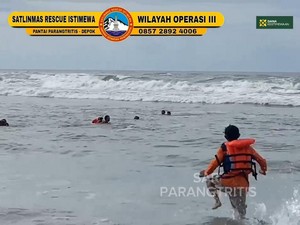 Saat 3 Wisatawan Kediri Nyaris Ditelan Rip Current Pantai Parangtritis