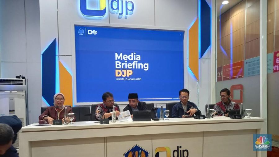 Kegiatan Media Briefing tentang PMK 131 Tahun 2024, di Kantor Pusat Ditjen Pajak Kemenkeu, Kamis (2/1/2024). (CNBC Indonesia/Arrijal Rachman)