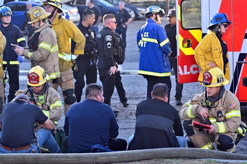 California Plane Crash This image taken from video, shows a small plane about to crash into a commercial building in Fullerton, Calif. on Thursday, Jan. 2, 2025. (RUCCI FORGED via AP)