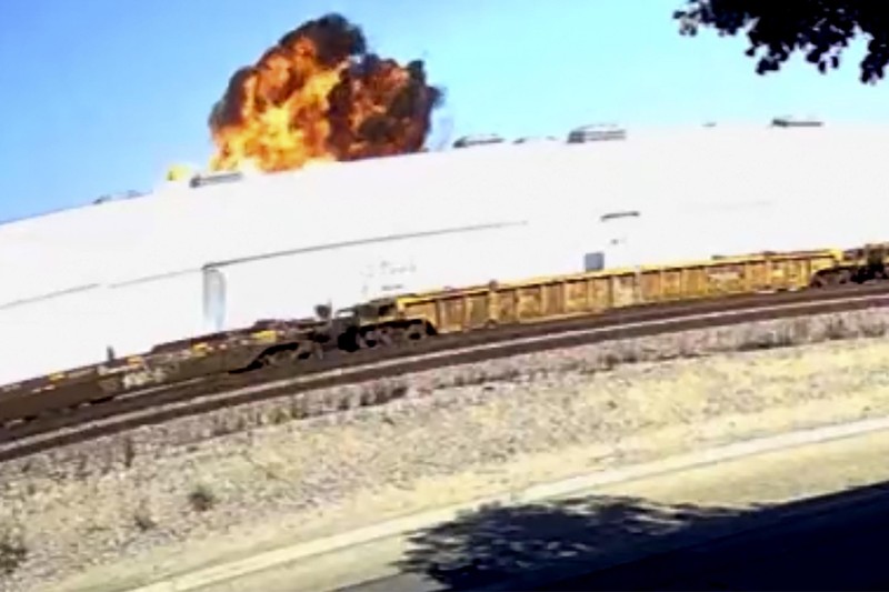 California Plane Crash This image taken from video, shows a small plane about to crash into a commercial building in Fullerton, Calif. on Thursday, Jan. 2, 2025. (RUCCI FORGED via AP)