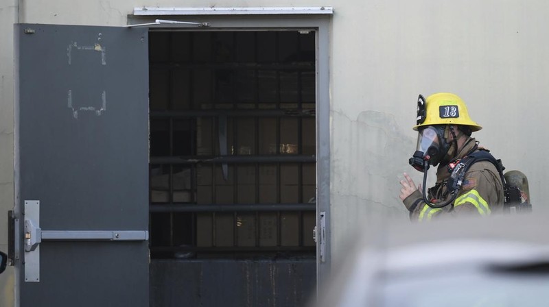 This image taken from video, shows a small plane about to crash into a commercial building in Fullerton, Calif. on Thursday, Jan. 2, 2025. (RUCCI FORGED via AP)