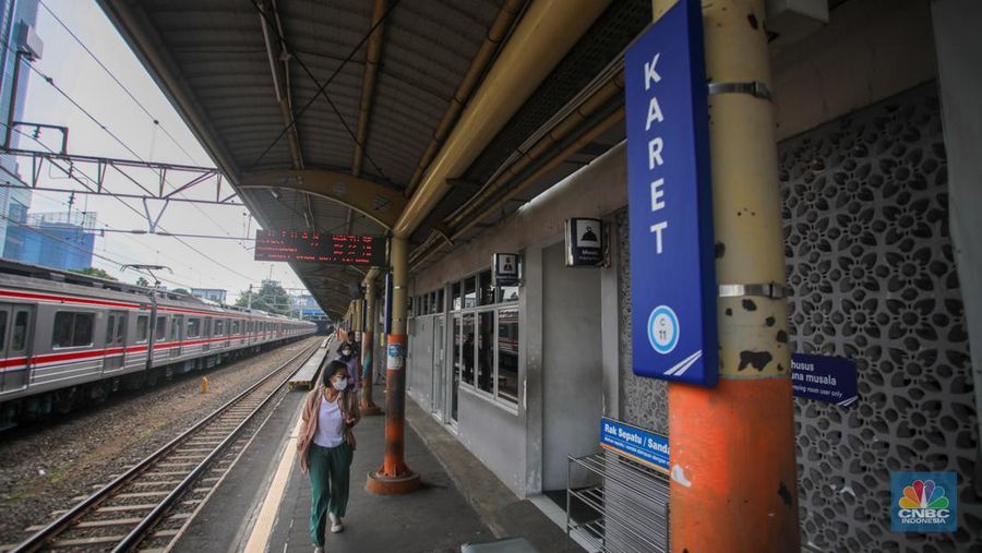 PT Kereta Api Indonesia (Persero) memastikan Stasiun Karet yang berlokasi di Jalan KH Mas Mansyur, Kecamatan Tanah Abang, Jakarta Pusat akan ditutup. (CNBC Indonesia/Faisal Rahman)