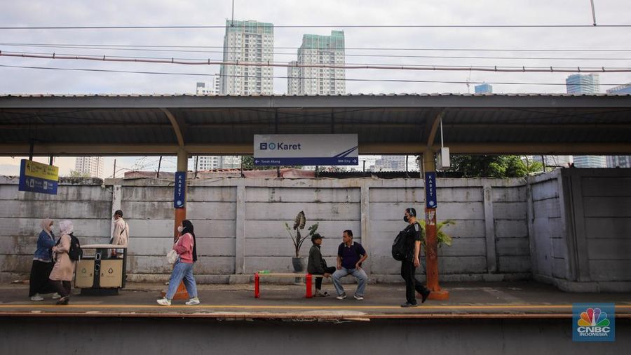 PT Kereta Api Indonesia (Persero) memastikan Stasiun Karet yang berlokasi di Jalan KH Mas Mansyur, Kecamatan Tanah Abang, Jakarta Pusat akan ditutup. (CNBC Indonesia/Faisal Rahman)