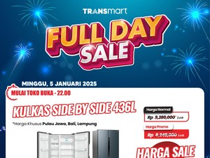 Kulkas Side by Side 472L di Transmart Full Day Sale Diskon 2,5 Jutaan
