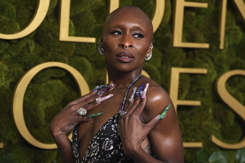 Cynthia Erivo tiba di Golden Globes ke-82 pada hari Minggu, 5 Januari 2025, di Beverly Hilton di Beverly Hills, California. Cynthia Erivo tiba di Golden Globes ke-82 pada hari Minggu, 5 Januari 2025, di Beverly Hilton di Beverly Hills, California. (AP Photo/Chris Pizzello)