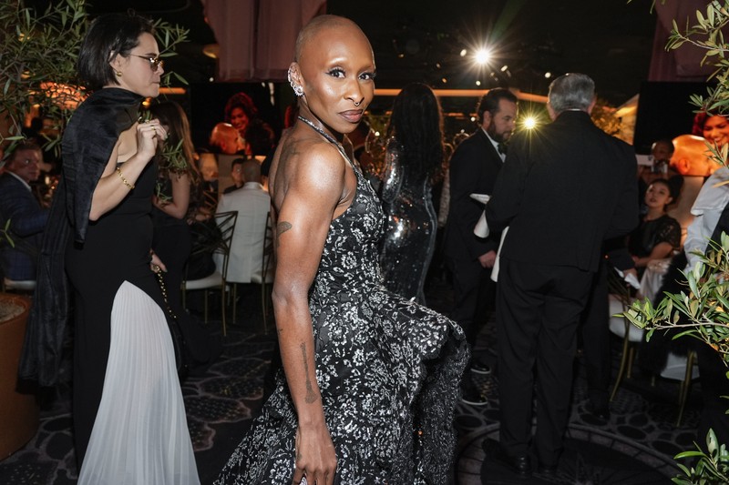 Cynthia Erivo tiba di Golden Globes ke-82 pada hari Minggu, 5 Januari 2025, di Beverly Hilton di Beverly Hills, California. (AP Photo/Chris Pizzello)