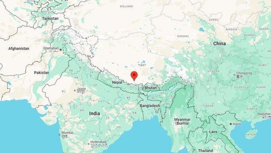 Titik sumber Gempa Xizang, China (7/1/2025). (Dok. BMKG)