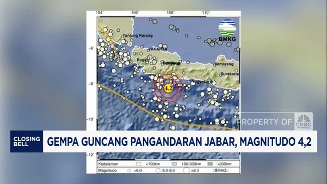 Gempa Guncang Pangandaran Jabar, Magnitudo 4,2