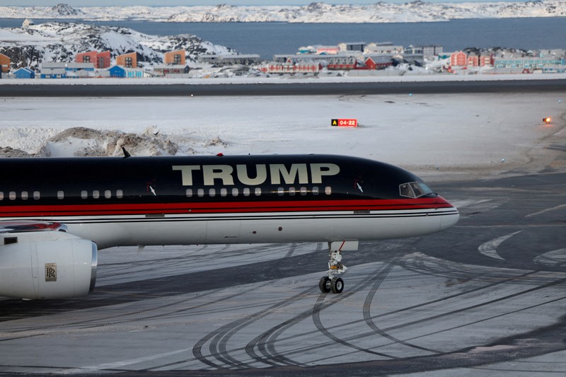 Donald Trump Jr mengunjungi Nuuk, ibu kota Greendland, dalam lawatan pribadi, Selasa, 7 Januari 2025. (via REUTERS/Emil Stach) Donald Trump Jr mengunjungi Nuuk, ibu kota Greendland, dalam lawatan pribadi, Selasa, 7 Januari 2025. (via REUTERS/Emil Stach)