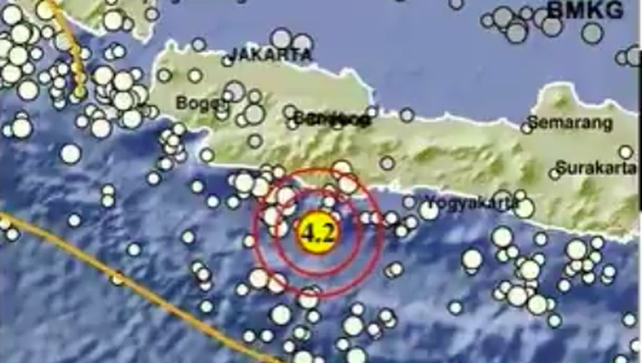 Gempa bumi mengguncang Pangandaran Jawa Barat dengan Magnitudo 4,2M dengan kedalaman 14km pada Rabu (8/1/2025). (X @infoBMKG)