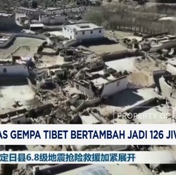 Video: Korban Tewas Gempa Dahsyat di Tibet Bertambah Jadi 126 Jiwa