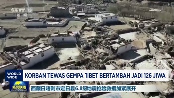 Video: Korban Tewas Gempa Dahsyat di Tibet Bertambah Jadi 126 Jiwa