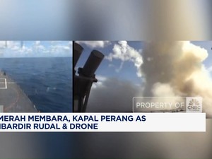 Video: Laut Merah Memanas, Kapal Perang AS Dibombardir Rudal & Drone
