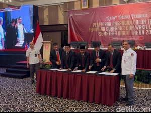 KPU Tetapkan Mahyeldi-Vasko sebagai Gubernur-Wagub Sumbar Terpilih