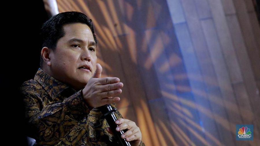 Menteri BUMN Erick Thohir dalam acara diskusi panel MINDialogue 