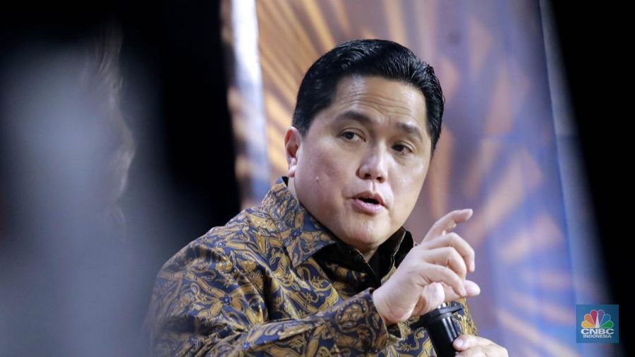 Menteri BUMN Erick Thohir dalam acara diskusi panel MINDialogue 