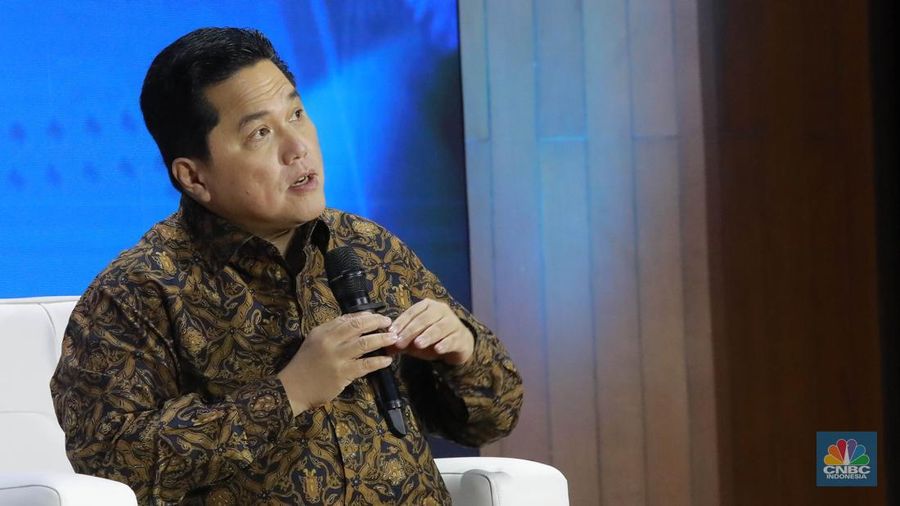 Menteri BUMN Erick Thohir dalam acara diskusi panel MINDialogue