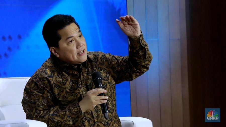 Menteri BUMN Erick Thohir dalam acara diskusi panel MINDialogue