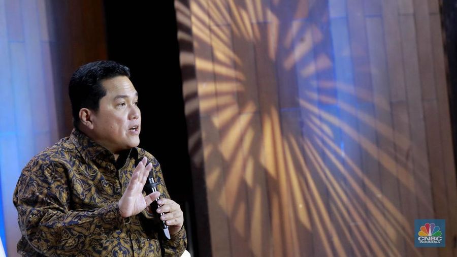 Menteri BUMN Erick Thohir dalam acara diskusi panel MINDialogue 