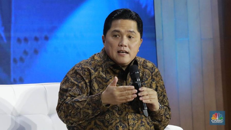 Menteri BUMN Erick Thohir dalam acara diskusi panel MINDialogue 