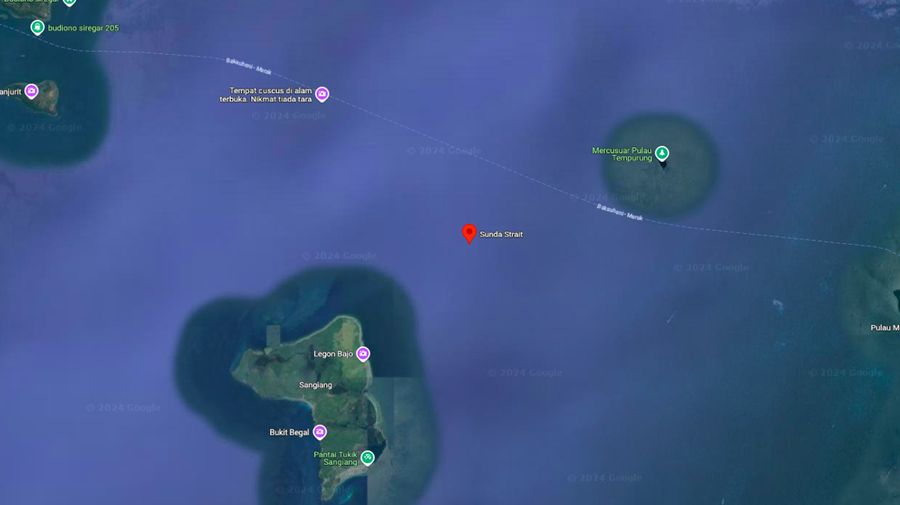 Titik lokasi pusat megathrust. (Dok. Google Maps)