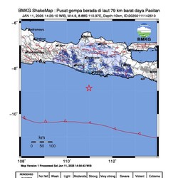 Gempa M4,9 Guncang Pacitan, Lokasinya di Zona Megathrust