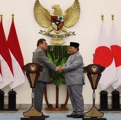 Momen Hangat Prabowo Terima Kunjungan PM Jepang Ishiba di Istana Bogor