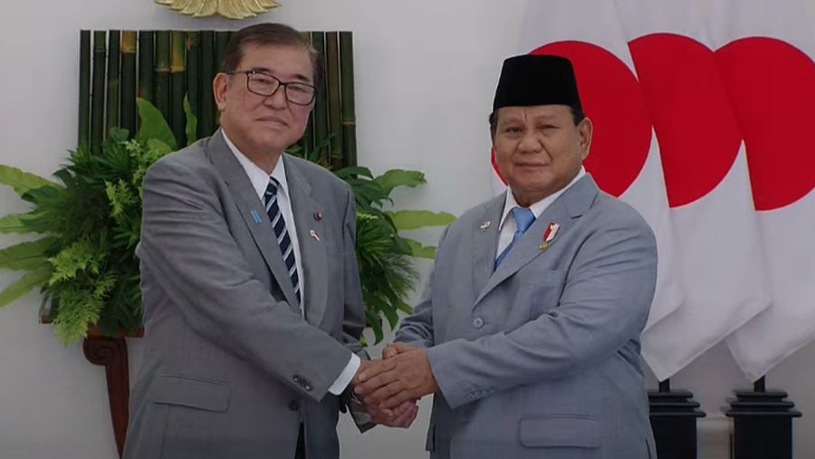Presiden Prabowo Subianto dan PM Jepang Ishiba Shigeru di Istana Bogor, Jawa Barat, Sabtu (11/1/2025). (YouTube/Sekretariat Presiden)