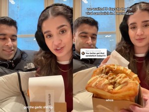 Sabar Menunggu 3 Hari, Begini Reaksi Wanita Cicip Sandwich Paling Viral