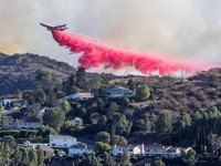 Potret Pesawat Tanker-Helikopter Turun Padamkan 'Neraka' Los Angeles