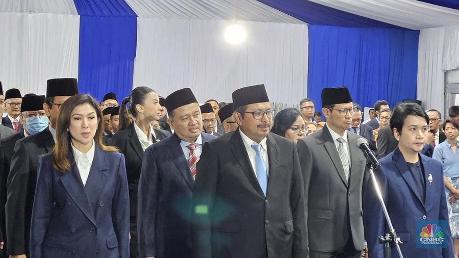 Pelantikan pejabat di Kementerian Komunikasi dan Digital, Jakarta, Senin (13/1/2024). (²©²ÊÍøÕ¾/Intan)