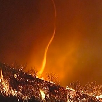 Detik-Detik Tornado Api Mucul di Kebakaran Bak 'Neraka' Los Angeles AS