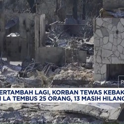 Video: Korban Tewas Kebakaran di LA Tembus 25 Orang, 13 Masih Hilang