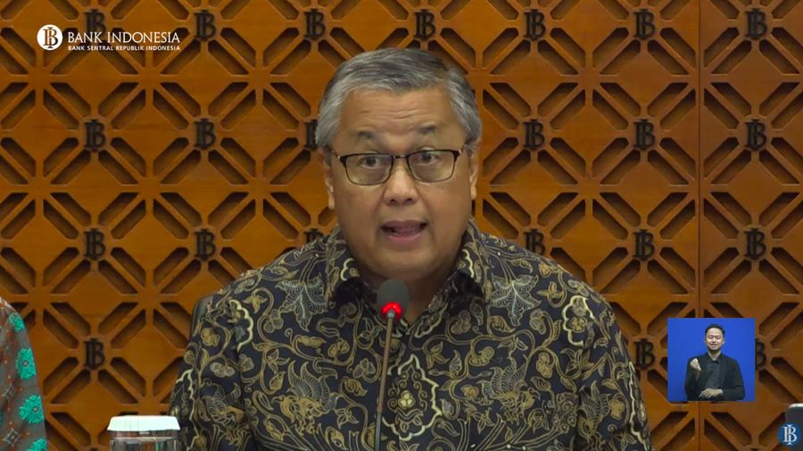 Gubernur Bank Indonesia, Perry Warjiyo saat menyampaikan Hasil Rapat Dewan Gubernur Bulan Januari 2025 dengan Cakupan Triwulanan pada Rabu (15/1/2025). (Tangkapan Layar Bank Indonesia)