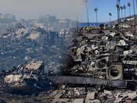 Ini Perbandingan Kebakaran Los Angeles dan Kehancuran Gaza