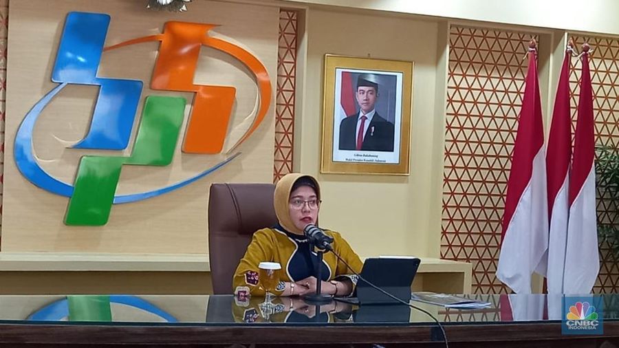 PLT Kepala BPS, Amalia A. Widyasanti dalam Rilis BPS Rabu (15/1/2025). (²©²ÊÍøÕ¾/Arrijal Rachman)