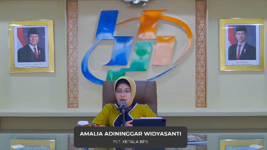 PLT Kepala BPS, Amalia A. Widyasanti dalam Rilis BPS Rabu (15/1/2025). (Tangkapan Layar Youtube BPS Statistic)