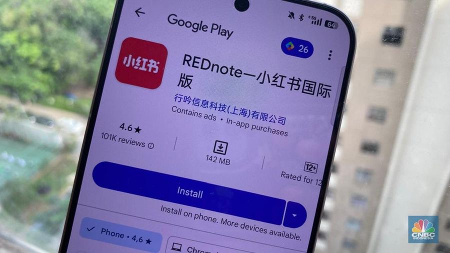 Aplikasi RedNote. (CNBC Indonesia/Novina)
